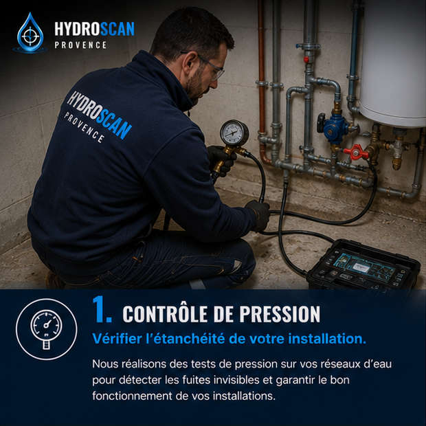 Contrôle de pression — Vérifier l'étanchéité de votre installation.