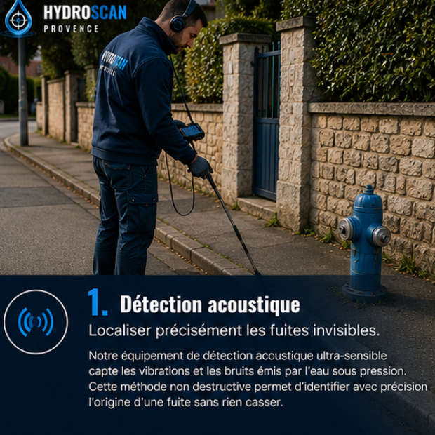 Détection acoustique — Localiser précisément les fuites invisibles.